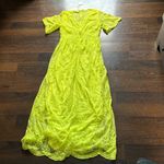 Pinkblush Maternity Mesh Lace Maxi Dress Neon Lime Large Photo 7