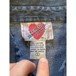 Keren Hart Denim Shirt Women Size Small Embroidered Long Sleeve Safari Read Blue Photo 9
