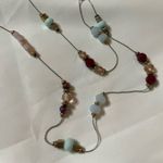 Van Heusen  Beaded 40” Long Layering Necklace Turquoise and Burgundy Stones Photo 5