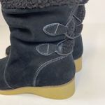 LANDS END Gray Suede Sherpa Lined Boots Size 10D C1 Black Photo 1