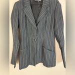 Betsey Johnson Vintage 90’s  Black Linen Striped Blazer Jacket size Small Photo 2
