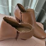 Jack Rogers Booties Brown Tan Leather Ankle Boots Marianne Scallop Trim Casual Photo 10