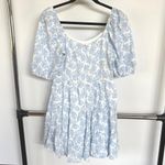 Altar'd State Altar’d State Brianna Blue Babydoll Milkmaid Prairie Tiered Mini Dress Medium Photo 4