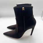 Good American NWT The Icon Bootie Chocolate Brown Suede Heeled Booties Sz 8 Photo 3