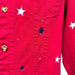 The Quacker Factory Denim Jacket Stars Rhinestones Red Small Photo 6