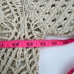 Natural Life  Duster Crochet Open Knit Cardigan Sweater Cream Boho L/XL Photo 6