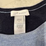 J.Jill Reversible Knit Long Sleeve Dipped Hem Sweater Women's Large Blue Preppy Photo 2
