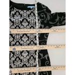 Antonio Melani Metallic Silver Black Filigree Sheath Dress SIZE 2 Long Sleeve Photo 6