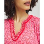 Chico's 100% Linen Reef Embellished Tunic Sz 2 Large Pink Resort Beachy Colorful Photo 11