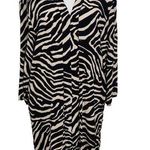 H&M Zebra Print Mini Dress Size 6 Black and Cream Zebra Dress V-Neck Photo 0