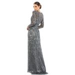 Mac Duggal  | 5124 Beaded Long Sleeve  Evening‎ Gown Charcoal Sequin Size 16 Photo 1