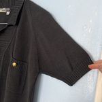 Salvatore Ferragamo Vintage Cotton Short Sleeve Gold Button Up Knit Dress Photo 5