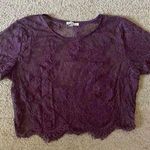 Charlotte Russe Charolette Russe Floral Lace Cropped Short-Sleeve Top Photo 0