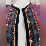 Johnny Was Vintage Made in Japan Saxton Hall Velvet Floral Peacock Boho Jacket, Size 13/14 Photo 1