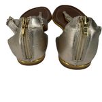 Nordstrom BP | 7.5 | Women's Gladiator Flat Sandals Metallic Ankle Strap Gold Photo 3
