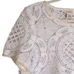 Sundance Shadow Dance White Ivory Crochet Lace Blouse Size Small Unlined Photo 3