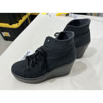 Topshop Womans Black Fabric Lace Up Platform Wedge Ankle Boots 40 (7) Photo 2