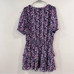 Amanda Uprichard  Purple Blue Geometric Tiered Ruffle Dress LARGE‎ Photo 7