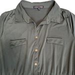 Always Indigo Shirt Dress Olive Green Button Front Belted Long Sleeve Size 1X Photo 6