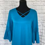 a.n.a  Shift dress w/bell sleeves blue size small Photo 2