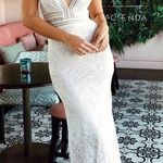 Beginning Boutique White Lace Formal Maxi Dress Photo 0