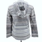 Faherty Baja Poncho Hoodie Sweater Aztec Southwestern Print Kangaroo Pocket XS Blue Photo 4