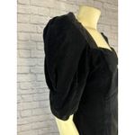 1980’s Cachet by Bari Protas Black Velvet Sweetheart puffy sleeve Dress medium Photo 7