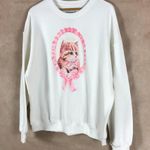Goodie Two Sleeves Women's Angel Kitten White Crewneck Sweatshirt NEW XL Photo 3