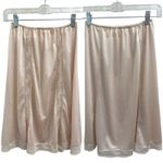 YSL VTG Yves Saint Laurent Lingerie Nylon Half Slip Skirt Small Blush Lace Trim Photo 1