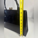 Garay Black Patent Leather Vinyl Satchel Purse Vintage‎ Photo 10