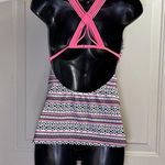 SO  Brand strappy Back Swim Top tankini Sz L padded bra pink white black yellow Photo 1