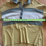 In Loom Anthropology Stylish Mustard and Olive Striped Women's Top oversized Photo 3