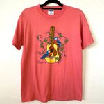 American Apparel Jerzees pink Womens t shirt Sz M Home Tweet Home birds and guitar Branson Photo 0
