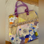 Vintage Transversion Sparkly Beaded Textured Tote Y2K Whimsy Dreamy Artsy Photo 6
