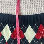 Brandy Melville  navy red white argyle heart print long sleeve preppy sweater OS Photo 6