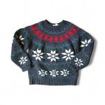 Vintage Hand Knitted Wool Fair Isle Grandpa Sweater Red Size L Photo 1