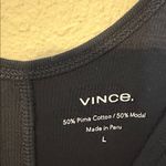 Vince ‎ Favorite Black Ribbed Pima Cotton Modal Tank Top Size Large Photo 4
