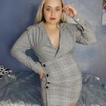 AQUA NWT Black White Long-Sleeve Mini Sheath Striped Shirt Dress Size M Photo 0