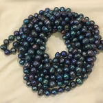 Vintage Peacock Pearls Necklace Endless Strand 99 inches Long Purple Photo 10