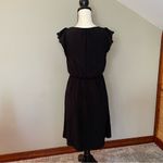 Loft Ann Taylor Black Pleated Button Front Dress Extra Small Photo 3