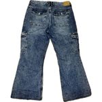 Aeropostale Women’s Mid Rise Flare Cargo Jeans Blue Denim Y2K Wide Leg Pants 14 Photo 2