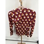 NWT cupcakes and cashmere maroon printed faux wrap blouse size Small Photo 5