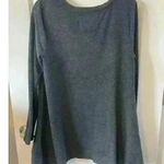 cupio Pullover Women's Large Gray Solid Oversized Crew Neck Long Sleeve Photo 1