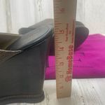 Diane Von Furstenberg  DVF Metallic Embossed Leather Wedges sz 8.5 Black Bronze Photo 5