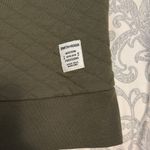 Quilted Crewneck Sweater in Olive Green Photo 1