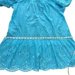 MELISSA ODABASH Ashley Turquoise Eyelet Detail Cotton Swim Cover Photo 8