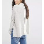 Free People Cream Arctic Fox Mock Neck Zip Back Oversized Wool Blend Sweater S Photo 2