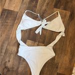 Cami NYC White One Piece Swimsuit with Cut Out and Tie Front Photo 6