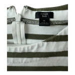 J.Crew Olive Green & White Stripped Fit & Flare Long sleeve cotton Dress Photo 4