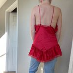 Vintage Wendy Ann Red Lace Slip Teddy Top Size M Photo 4